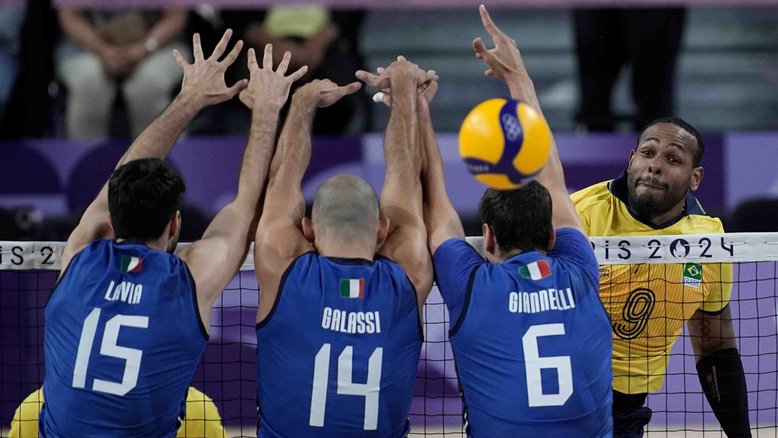 Partida entre Brasil x Italia pela primeira rodada do vôlei masculino nos Jogos Olímpicos de Paris 2024