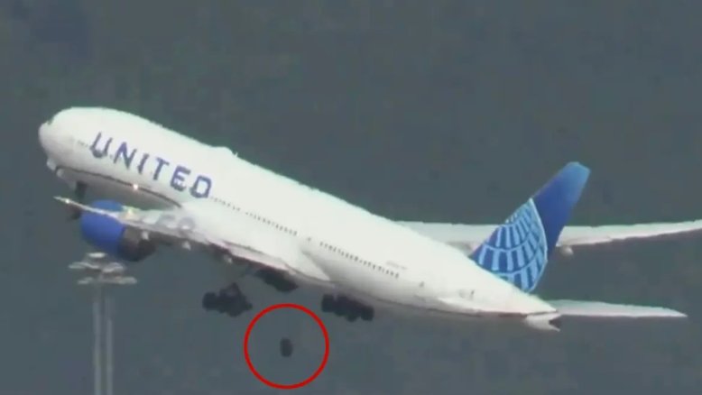 Avião da United Airlines perde roda durante decolagem em Los Angeles