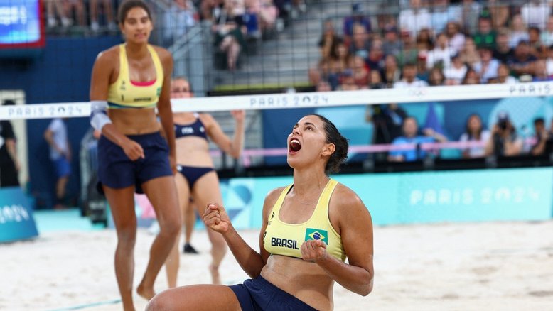 Paris 2024: Ana Patrícia e Duda dão show e fecham 1º fase do vôlei de praia com vitórias por 2 a 0