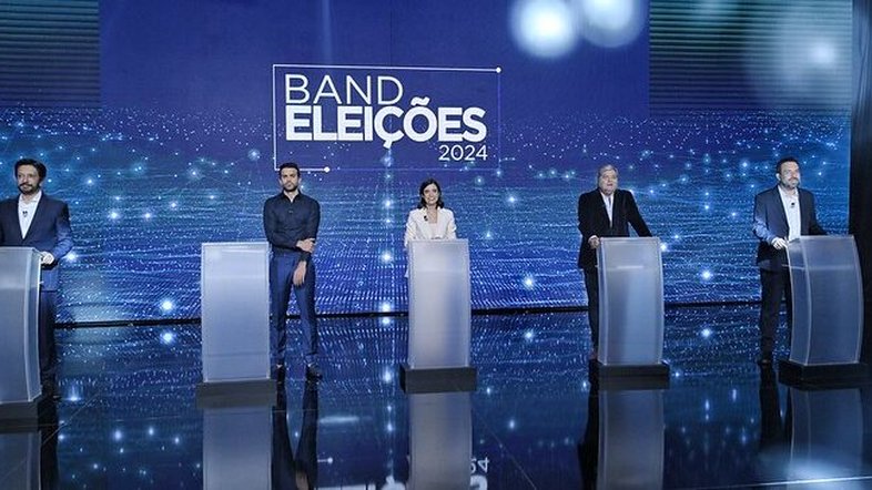 Ricardo Nunes (MDB), Pablo Marçal (PRTB), Tabata Amaral (PSB), José Luiz Datena (PSDB) e Guilherme Boulos (PSOL).