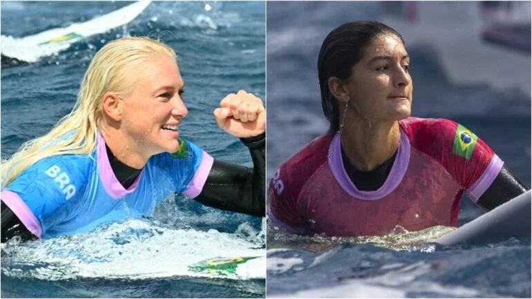 Tati Weston-Webb (Crédito JEROME BROUILLET / AFP) - Luana Silva (Crédito: ED SLOANE / POOL / AFP)