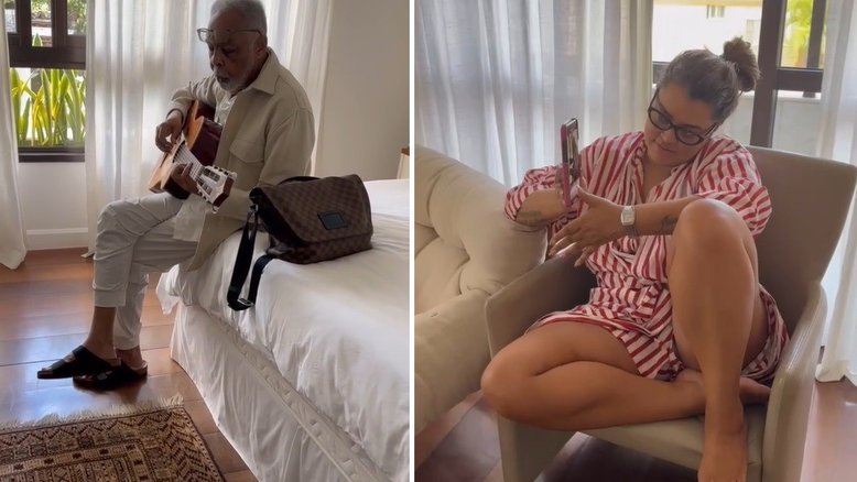 Gilberto Gil divulga vídeo tocando violão para Preta: 'A música sempre foi um refúgio'; assista