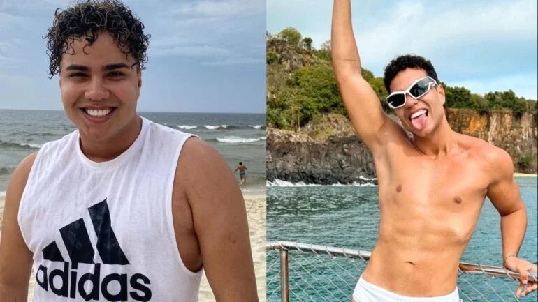 Influencer Gui Taschetti exibe boa forma em Noronha após eliminar 15kg