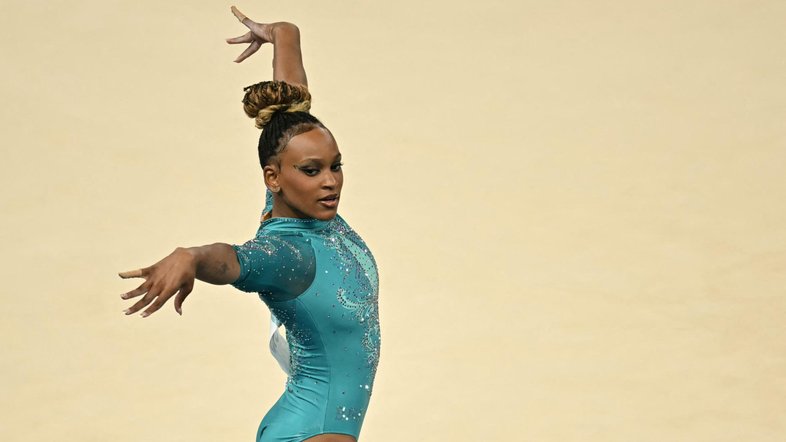 Rebeca Andrade na final do solo em Paris 2024