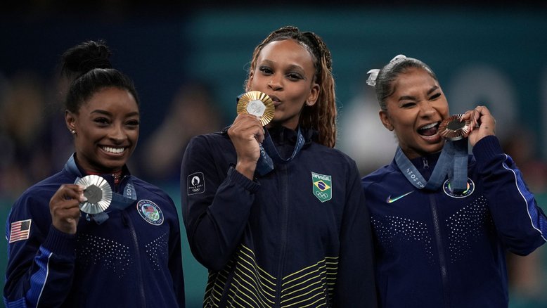Simone Biles, Rebeca Andrade e Jordan Chiles