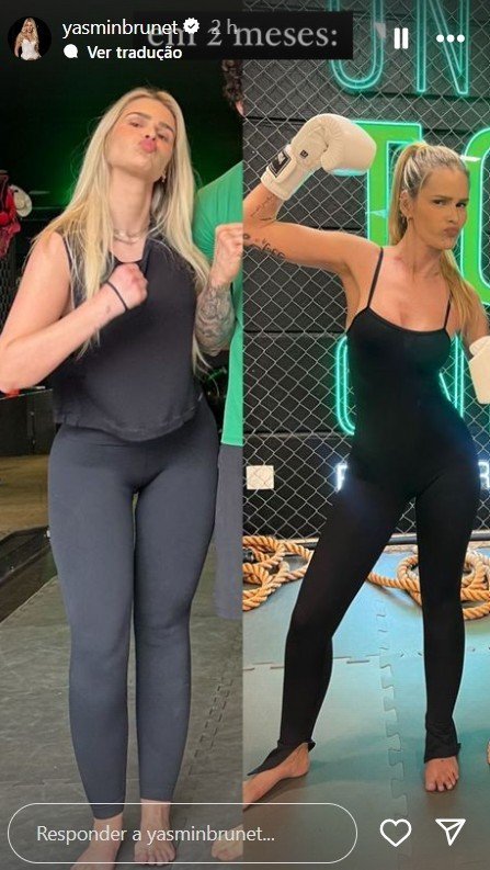 Yasmin Brunet mostra transformação do corpo em dois meses de rotina fitness 3 Story de Yasmin Brunet