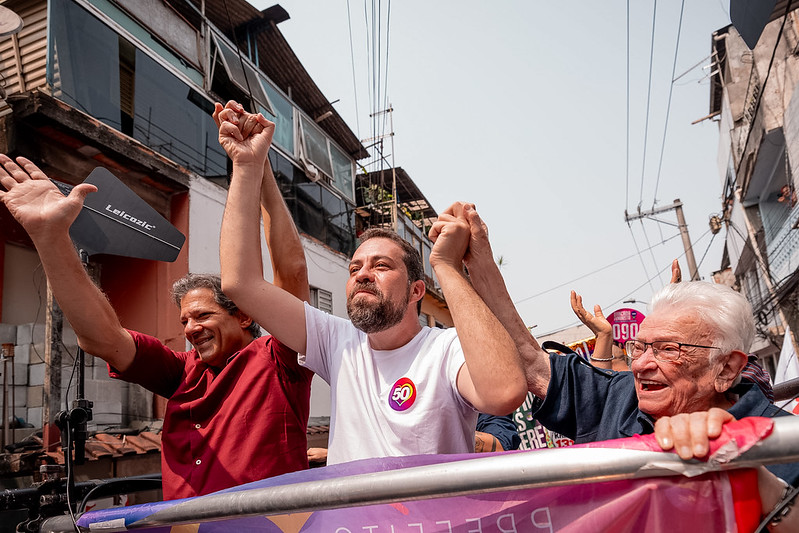 Boulos em agenda de campanha ao lado de Haddad e Erundina Créditos: Leandro Paiva/@leandropaivac