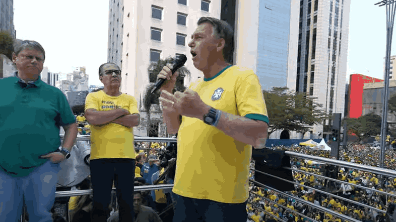 Jair Bolsonaro (PL) discursa em manifestação na avenida Paulista | Reprodução/YouTube
