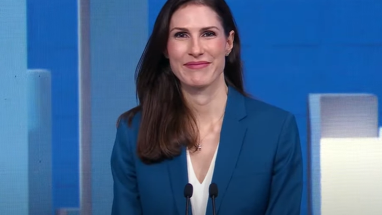 Marina Helena (Novo) durante debate do SBT entre candidatos à prefeitura de São Paulo | Reprodução/YouTube