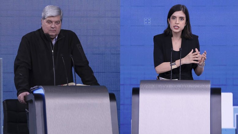 Datena e Tabata Amaral em debate do SBT