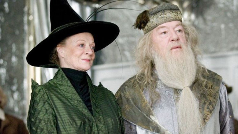 Maggie Smith e Michael Gambon em 'Harry Potter'