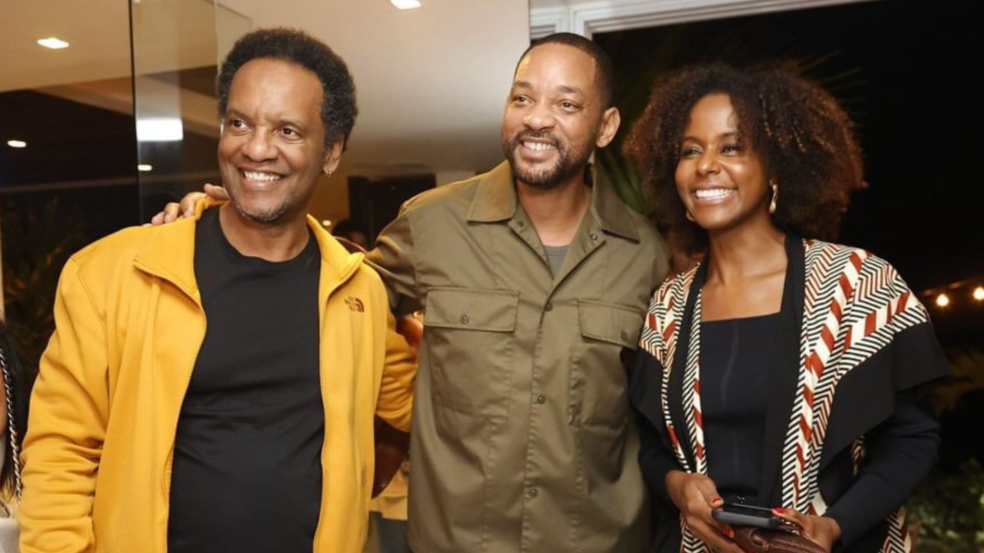 Will Smith com Maju Coutinho e Agostinho Paulo Moura, marido da apresentadora