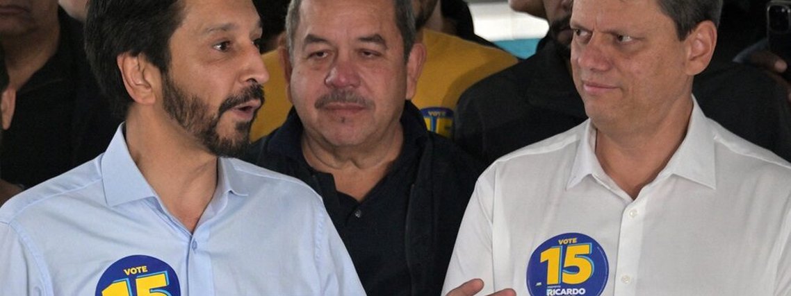 O prefeito Ricardo Nunes (MDB) e o governador Tarcísio de Freitas (Republicanos)