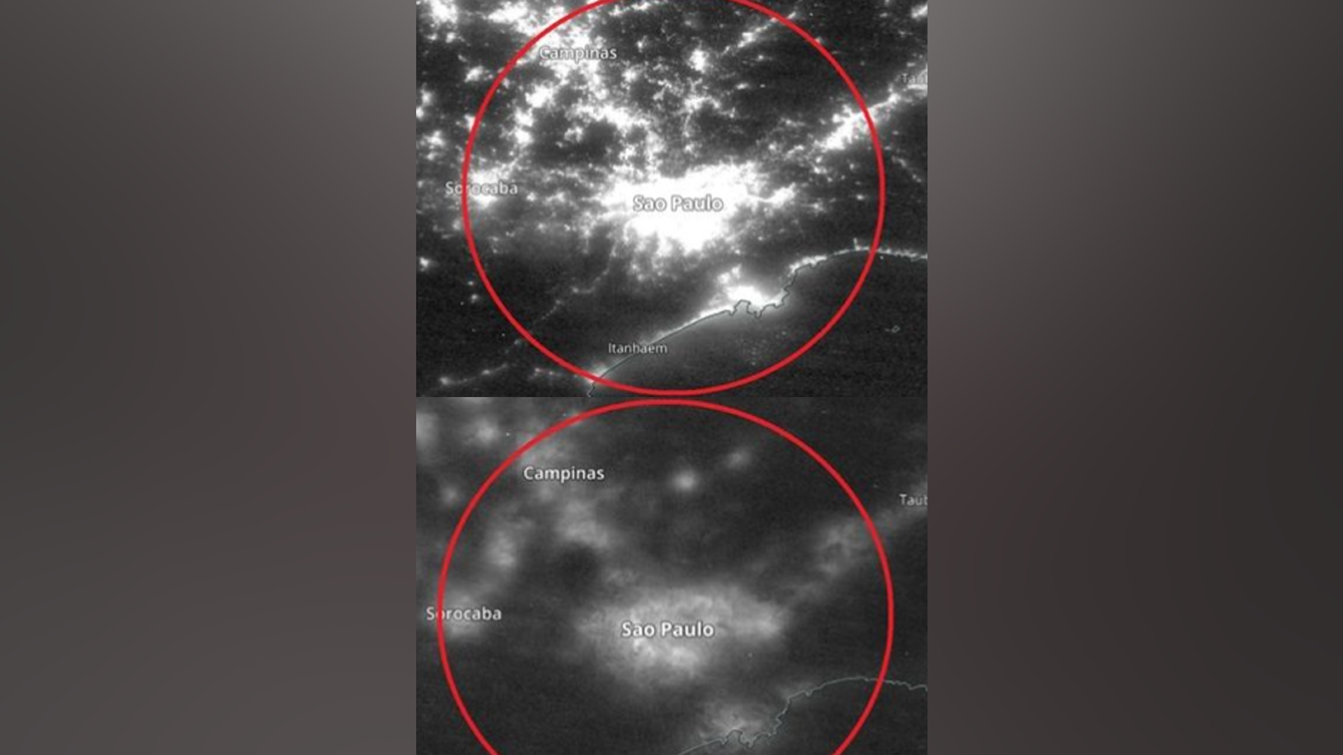 Imagens de satélite da Nasa mostram São Paulo antes e depois de apagão; confira