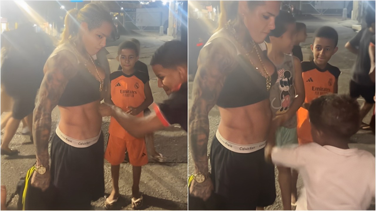 Mulher de Monique Evans divide opiniões ao publicar vídeo levando socos na barriga: 'É um perigo'