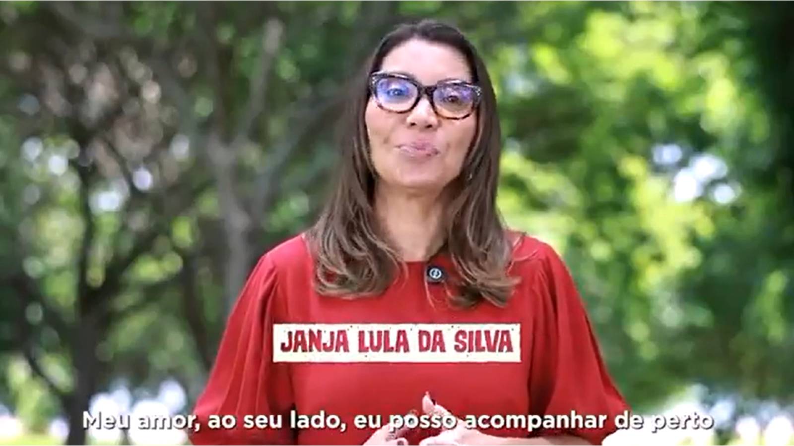 Janja em homenagem a Lula