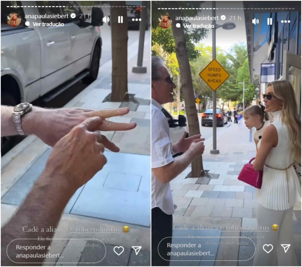 Ana Paula Siebert dá bronca no marido ao perceber ausência da aliança: 'Desde quando machuca?' 2 Ana Paula Siebert dá bronca no marido ao perceber ausência da aliança: 'Desde quando machuca?'