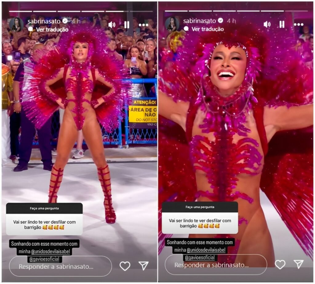 Sabrina Sato revela estar ansiosa para realizar sonho de desfilar grávida no Carnaval 2 Sabrina Sato revela estar ansiosa para realizar sonho de desfilar grávida no Carnaval