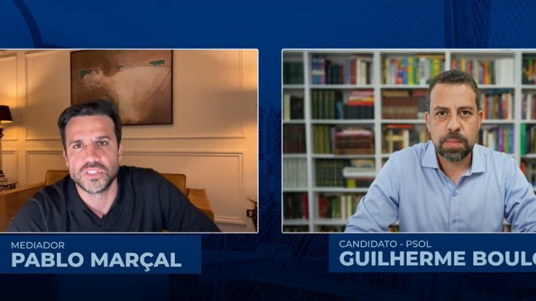 Pablo Marçal (PRTB) entrevista Guilherme Boulos (PSOL), candidato à prefeitura de São Paulo | Reprodução/YouTube