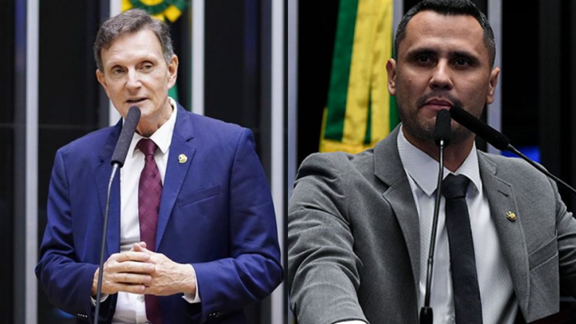 O deputado Marcelo Crivella (Republicanos-RJ) e o senador Cleitinho Azevedo (Republicanos-MG): ambos estão no campo da direita, mas endossaram a PEC pelo fim da escala 6x1 | Montagem/IstoÉ