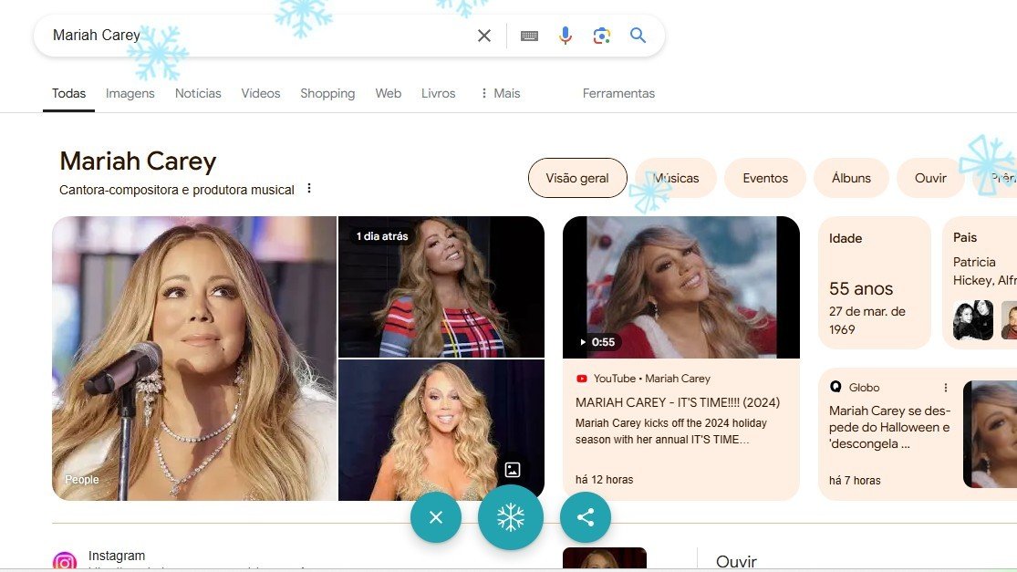 Retomando o que já virou tradição, Mariah se “descongelou” o macacão que ela utilizou na capa do álbum “Merry Christmas”