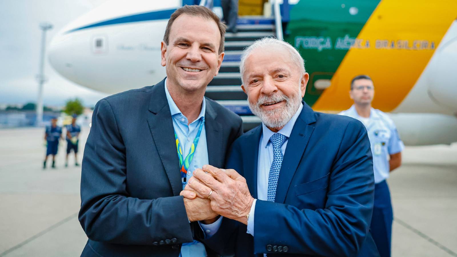 Presidente Luiz Inácio Lula da Silva ao lado do prefeito do Rio de Janeiro, Eduardo Paes