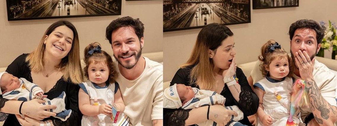 Após nascimento do filho, Eliezer posta fotos com a família completa: ‘Transbordando de amor’
