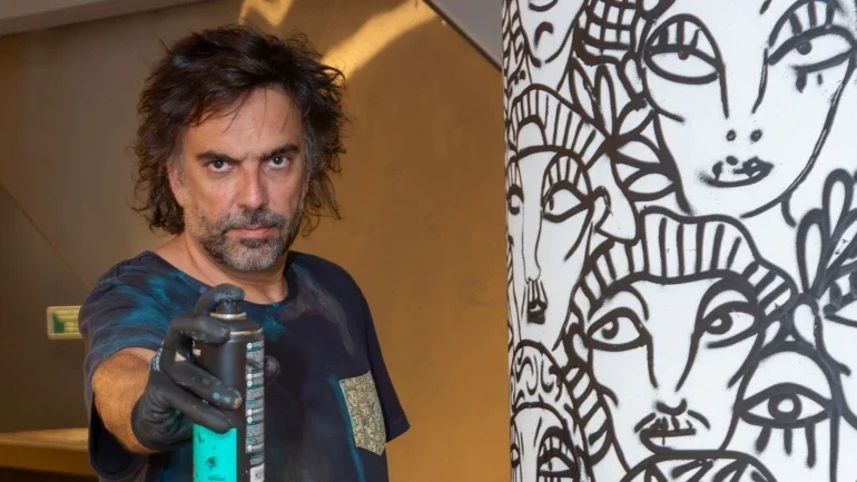 O grafiteiro Guilherme Kramer