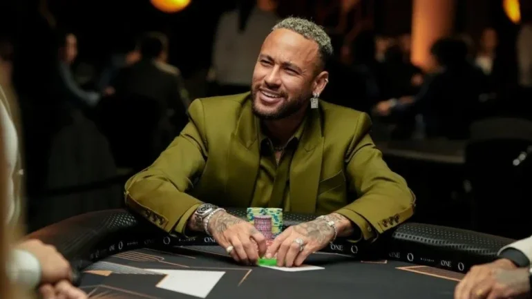 Neymar durante evento de poker em São Paulo