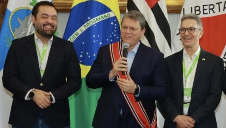 Cláudio Castro, Tarcísio de Freitas e Romeu Zema