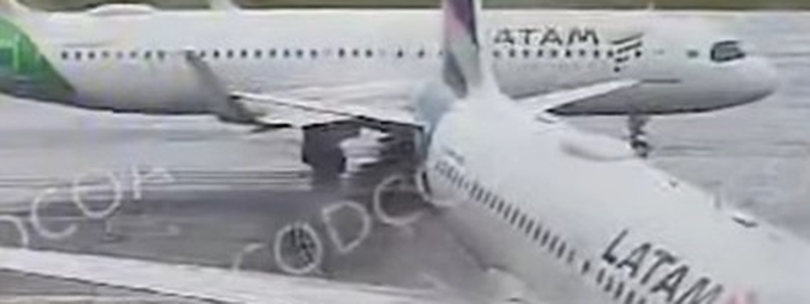 Vídeo: Aviões da Latam colidem no aeroporto de Congonhas