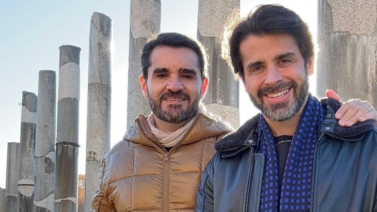 Marcelo Cosme e Frankel Brandão em viagem na Itália