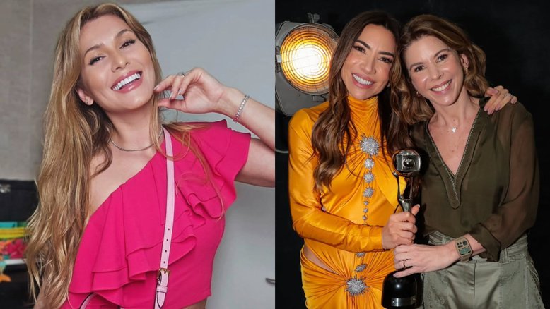 Patrícia Abravanel compareceu aos estúdios da Globo e deixou presente para Lívia Andrade