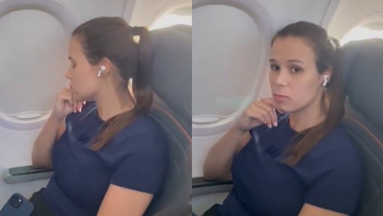 Mulher filmada em avião por negar assento à criança ganha fama nas redes sociais