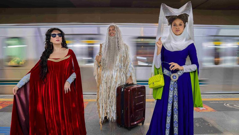 Soprano Maria Carla Pino Cury (Condessa Adèle), tenor Daniel Umbelino (Conde Ory) e mezzo-soprano Fernanda Nagashima (Ragonde)