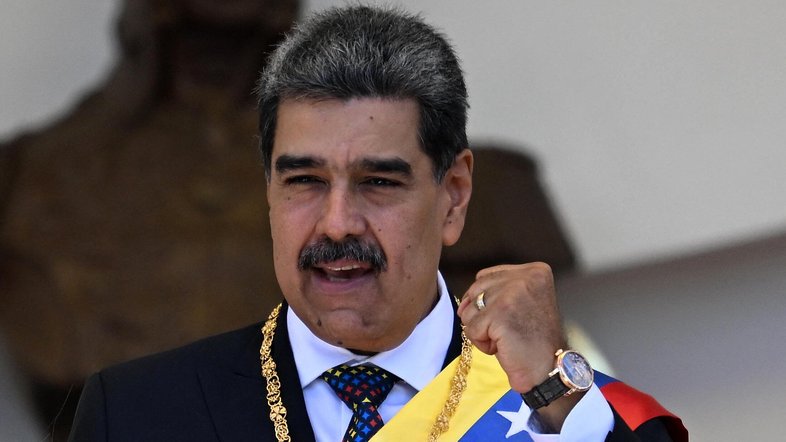 Nicolás Maduro durante posse em Caracas