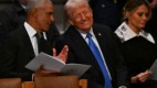 Trump cumprimenta Pence e conversa com Obama no funeral de Jimmy Carter