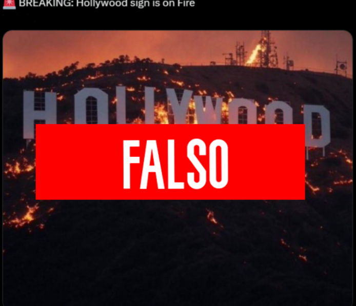 Incêndio na Califórnia não atingiu letreiro de Hollywood; imagens foram feitas por IA