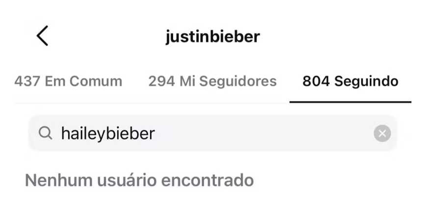 Justin Bieber deixa de seguir a esposa nas redes sociais e revela motivo