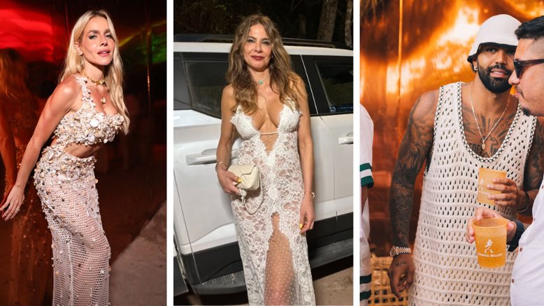 Monique Alfradique, Luciana Gimenez e Gabigol curtiram o Réveillon em Trancoso