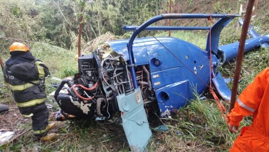 Helicóptero caiu em Caieiras