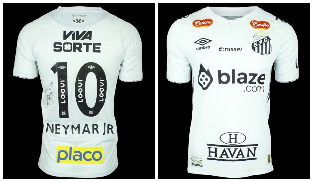 Camisa da reestreia de Neymar pelo Santos vai a leilão por mais de R$ 57 mil 2 Camisa da reestreia de Neymar pelo Santos vai a leilão por mais de R$ 57 mil