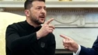 Zelensky; US President Donald Trump (R) and Ukraine