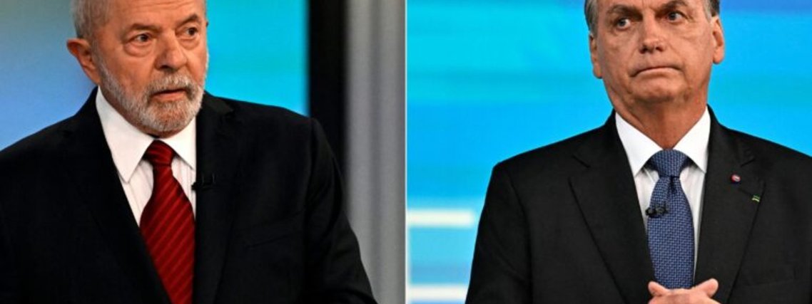Lula e Bolsonaro em debate realizado pela Rede Globo em 2022