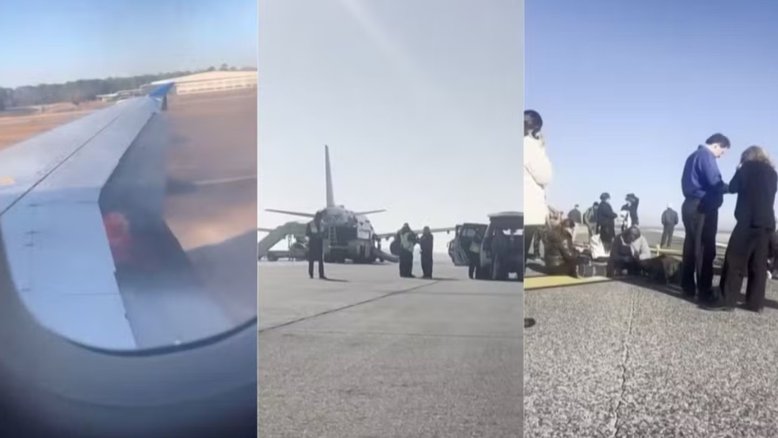 Vídeo: avião é evacuado após motor pegar fogo durante decolagem nos EUA