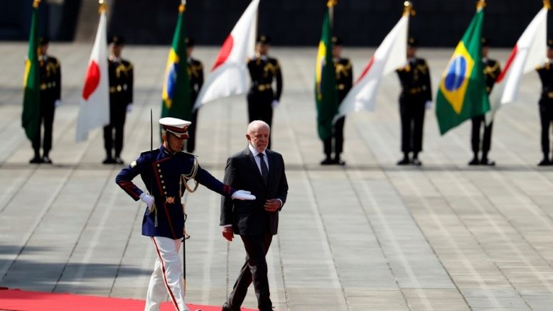 Imperador Naruhito recebe o presidente Lula em Tóquio