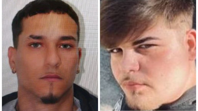 Montagem com fotografias de Mateus Marley Machado, brasileiro acusado de assassinato (à esquerda), e Manu Gonçalves, morto a facadas em frente a um bar (à direita)