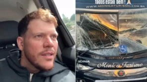 Ferrugem e sua equipe sofrem acidente de ônibus;