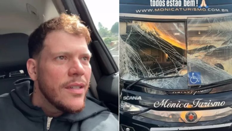 Ferrugem e sua equipe sofrem acidente de ônibus;