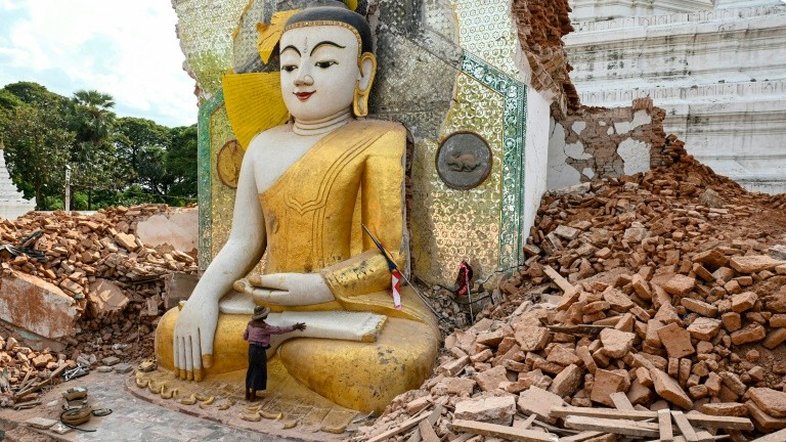 Séculos de patrimônio cultural destruídos pelo terremoto em Mianmar